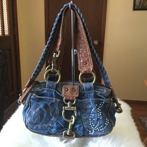 Guess 2Way Denim Leather Bag